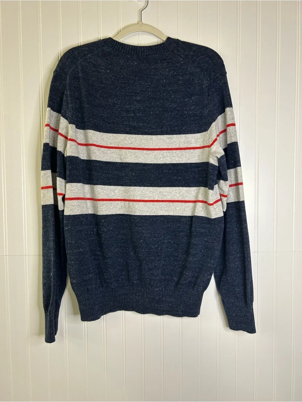 GAP‎ Men's Navy V-Neck Stripe Sweater Size Large